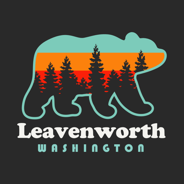 Leavenworth Washington Souvenir Retro Vintage Bear by PodDesignShop