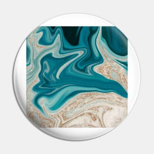 Azure water agate II - glitter accents Pin