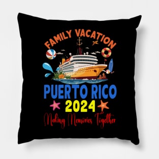 Family Vacation Puerto Rico 2024 Family Matching Group Summer Pillow