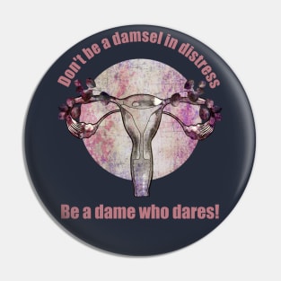 feminism quote motivational and floral uterus Pin