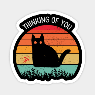 Scary Black Cat Thinking of You Magnet