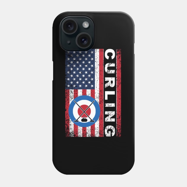 Usa Red White And Blue American Flag Curling 4Th Of July Phone Case by Weirdcore
