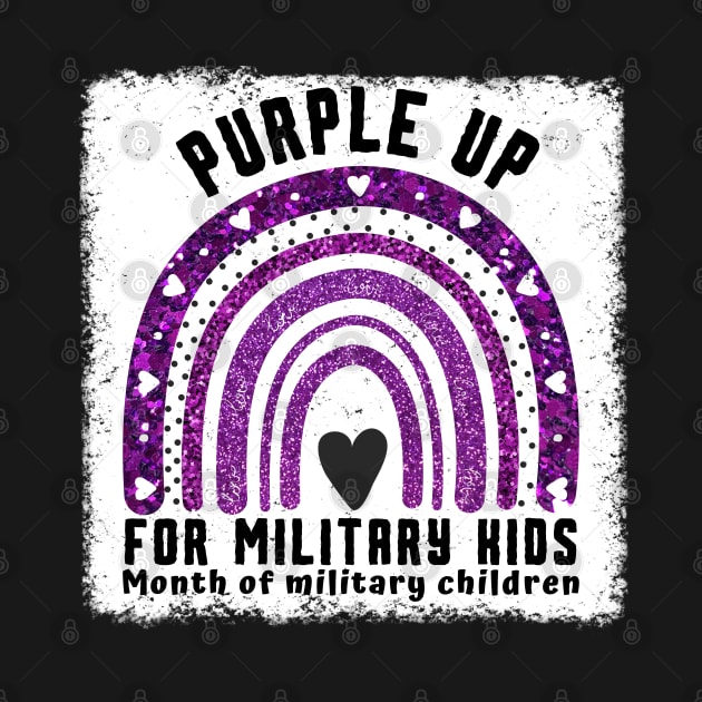 Rainbow Purple Up For Military Kids by JustBeSatisfied