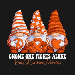 Funny Gnomies Renal Cell Carcinoma Awareness Month Orange Ribbon Gift Idea T-Shirt