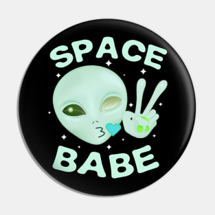 Space Babe - Green Pin