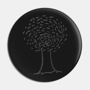 Simple Black Tree of Life and Wonder Pin