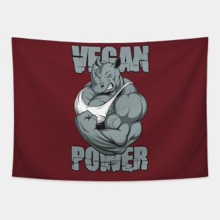 Vegan Power Rhino Tapestry