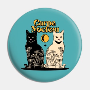 Carpe Noctem Black Cat in blue Pin