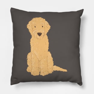 Golden Doodle Illustration Pillow