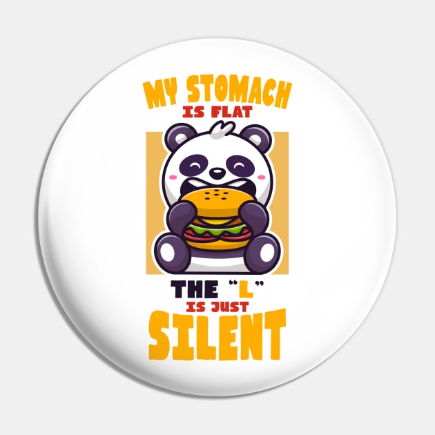 Flat Stomach Cute Panda Burger Pin by crimsonshirt