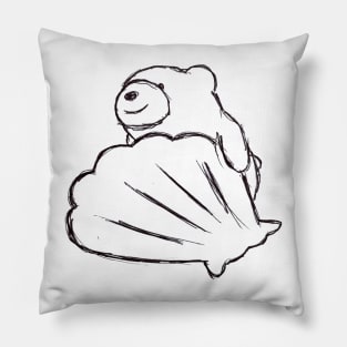 Shell Surfing Smiley Bear Pillow