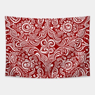 Paisley Print - Crimson Aesthetic Tapestry