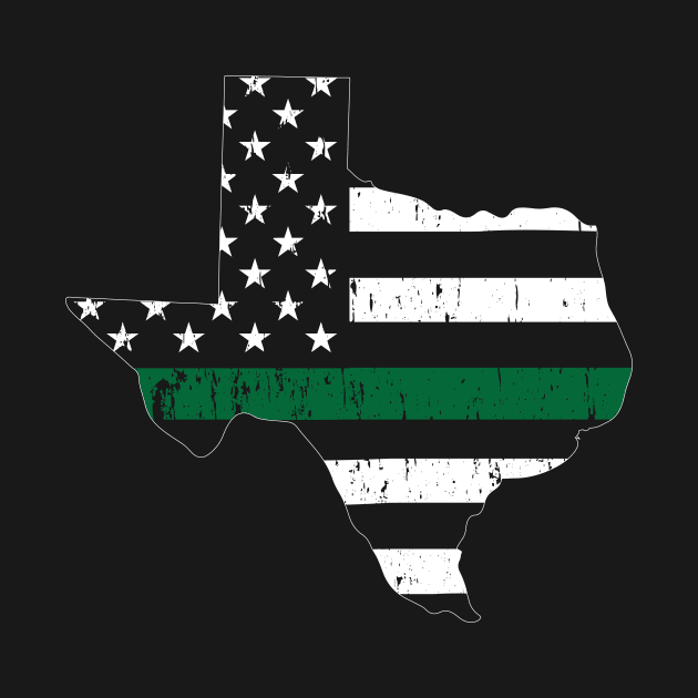 Texas Thin Green Line Military and Border Patrol Shirt by bbreidenbach