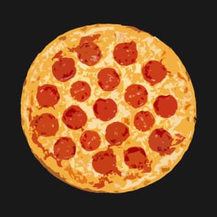 Round Cartoon Pizza Design with Pepperoni T-Shirt