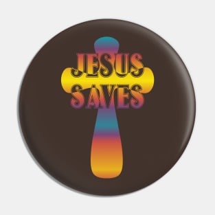 Jesus Saves Cross Pin