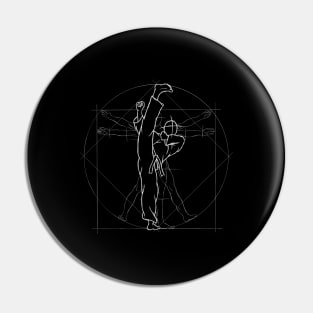 Martial Arts Sidekick Roundhouse Kick Vitruvian Man Pin