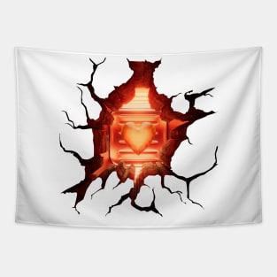 Burning Heart  Anamorphic Illusion Tapestry