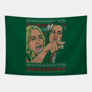 Front & Back: Woman Yelling at Cat Meme Ugly Christmas Sweater Tapestry