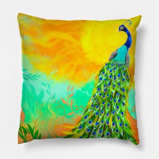 Sunshine peacock Pillow