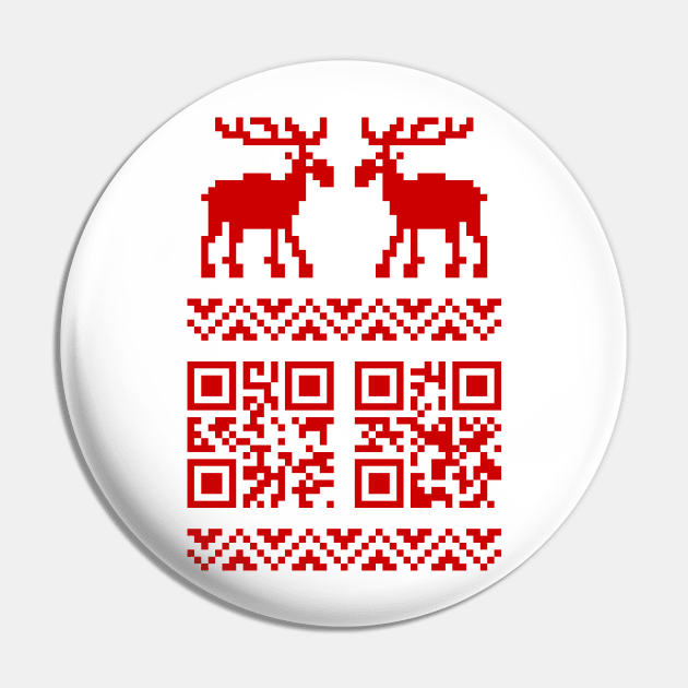 Moose QR Code Sweater Pin by tinybiscuits