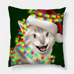 Merry Christmas Kitten Pillow