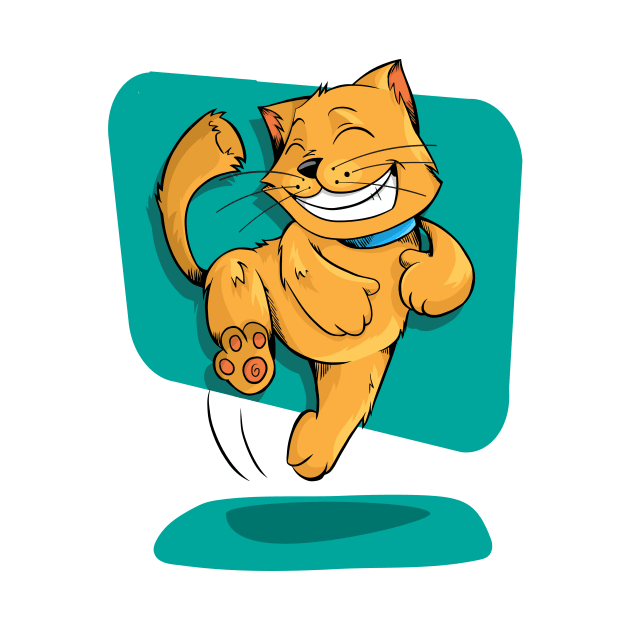 Orange cat jumping,funny orange cat by Rakla