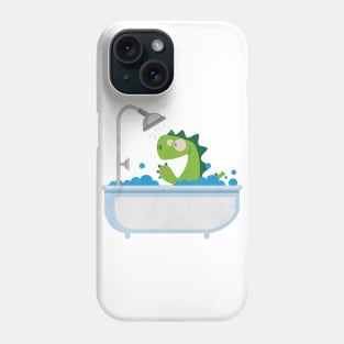 Dinosaur is taking a bath Phone Case