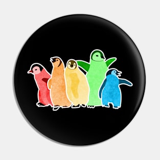 Colorful Penguins Pin