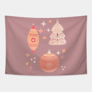 Peach fuzz Christmas ornaments Tapestry