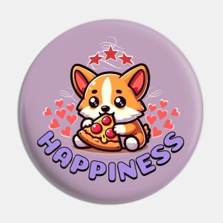 Corgi Eating Pizza Pin