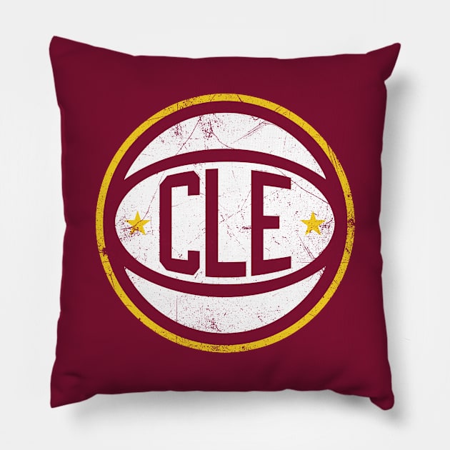 Cleveland Retro Ball - Wine Pillow by KFig21