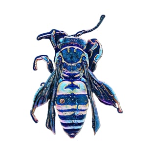 Blue moth bee wasp insect T-Shirt