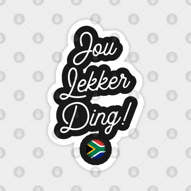 Jou Lekker Ding T-Shirt | Funny Bottle Cap South African Flag | Afrikaans Phrase | Ons Gaan Nou Braai Magnet by BraaiNinja