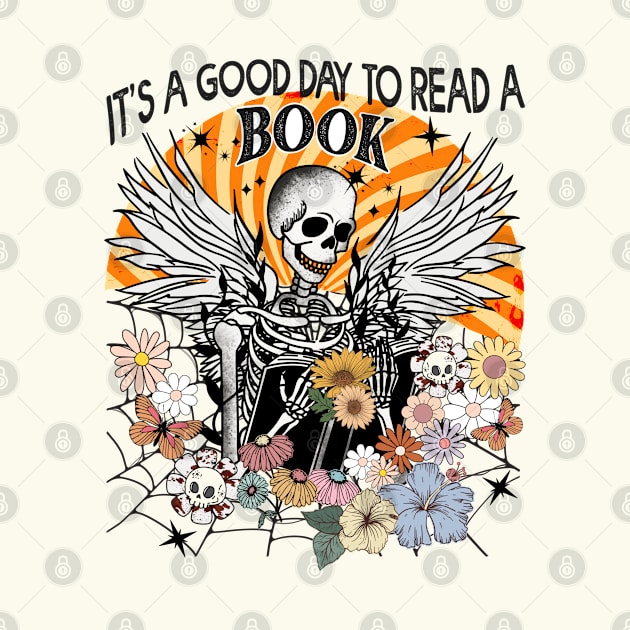 "It's A Good Day To Read A Book" Skeleton Reading by FlawlessSeams