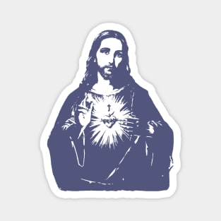 Jesus Monochromatic Purple Image on Light Background Magnet