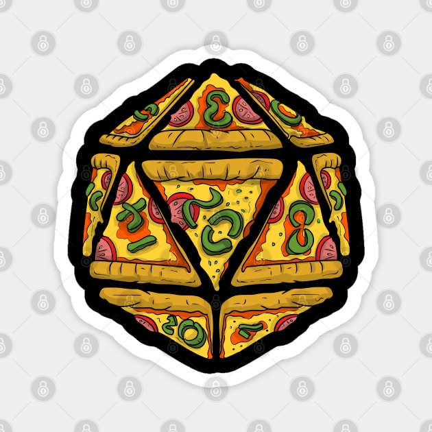 Critical Pizza Funny Dungeons And Dragons DND D20 Lover Magnet by Bingeprints