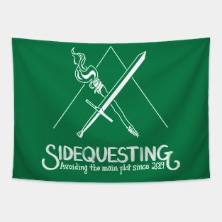 Sidequesting Logo - White Tapestry