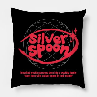 Silver Spoon word lettering art Pillow