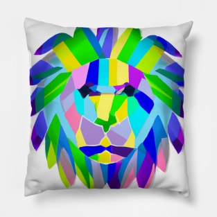 Cute Colorful Lion Shape Head Drawing Pillow