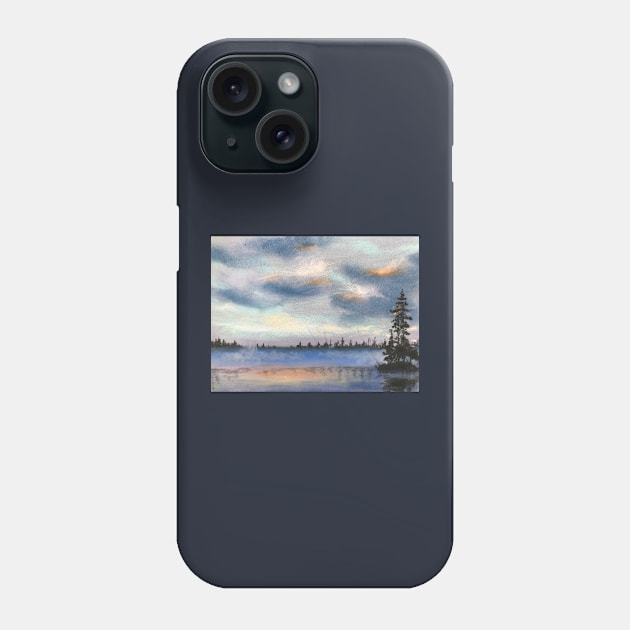 Mist on the Lake Before Dawn Phone Case by artdesrapides