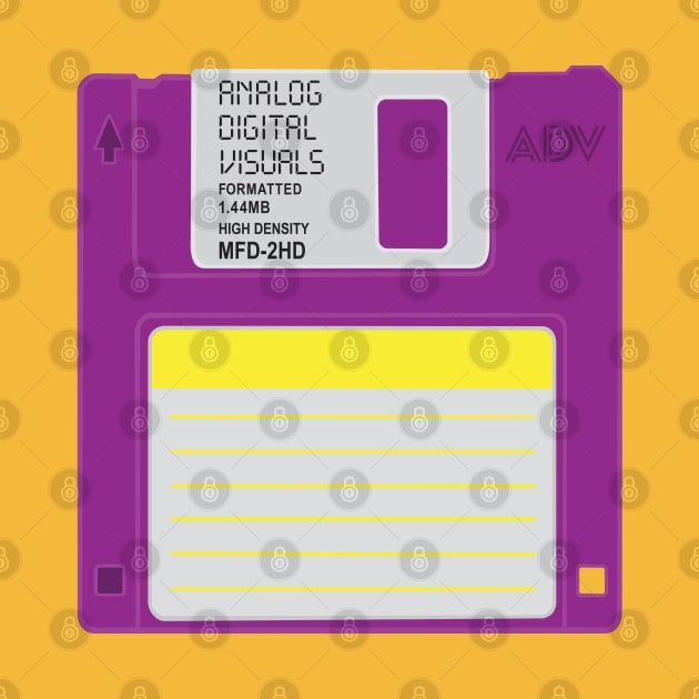 Floppy Disk (Warm Purple Colorway) Analog/ Computer by Analog Digital Visuals