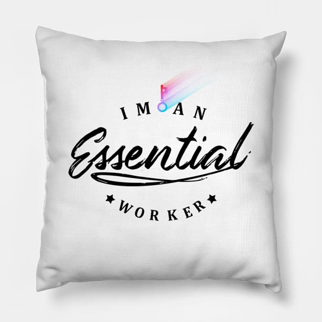 IM AN ESSENTIAL WORKER Pillow by Trangle Imagi