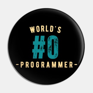 World's #0 Computer Programmer Pin