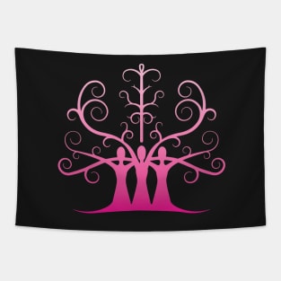 Three Sisters Tree Of Life (Pink Gradient) Tapestry