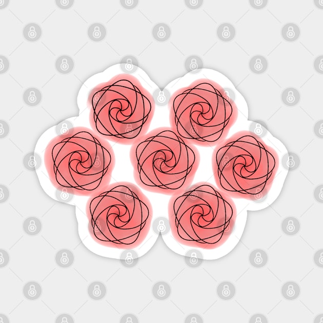 Patterned Roses Magnet by MirandaMarcy