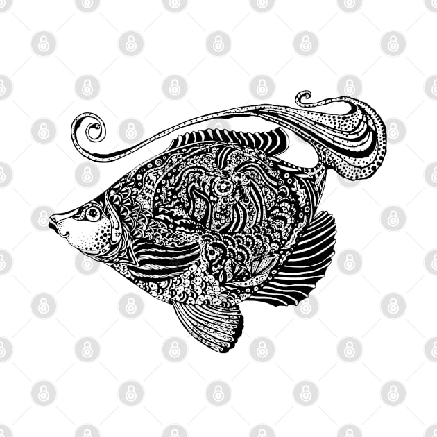 fish ornamental with white background by lisenok