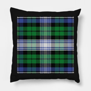 Scottish tartan Black Watch, black, white, blue, green Pillow