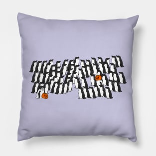 Penguin Waddle in Halloween Horror Pumpkin Ghost Costume Pillow