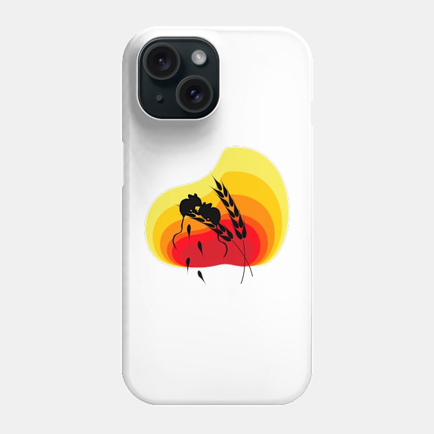 Mice on ears of wheat Phone Case by Maria Zavoychinskiy 