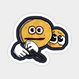 cursed emoji, hand emoticon meme drawing. - Cursed - Magnet